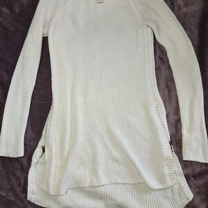 Tommy Bahama Sweater Dress White Zipper Cotton Womens Medium